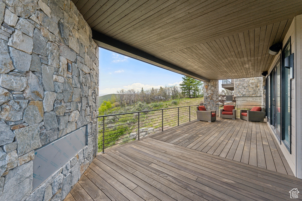 View of wooden deck