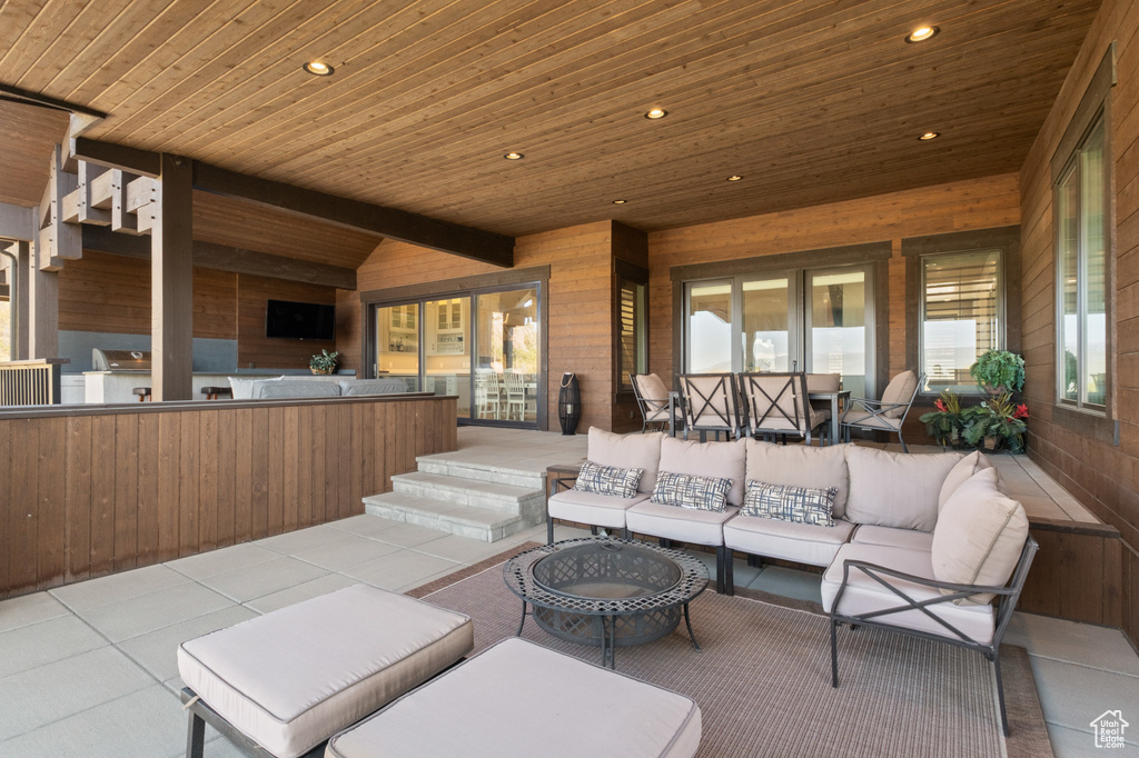 View of patio featuring an outdoor living space