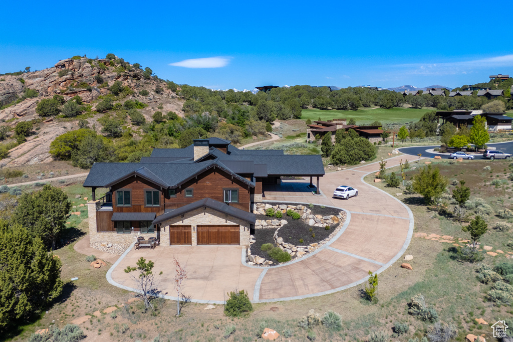 View from above of property
