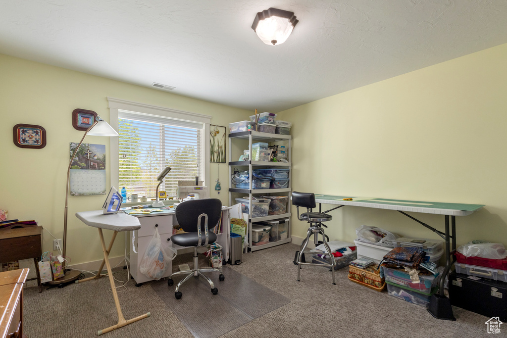 Office with carpet floors