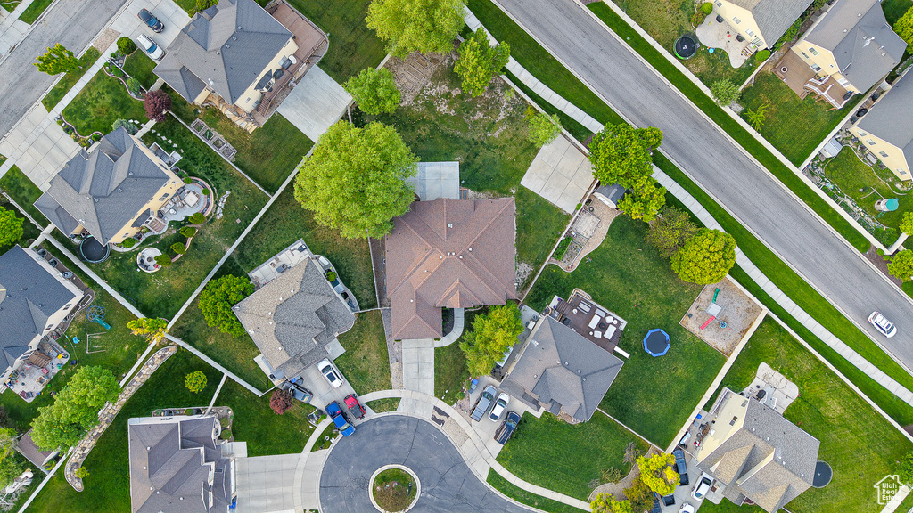 Aerial perspective of suburban area