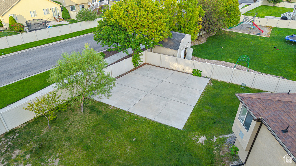 Aerial view of residential area