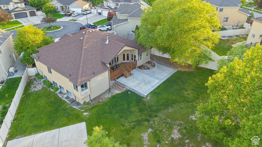 Aerial view of residential area