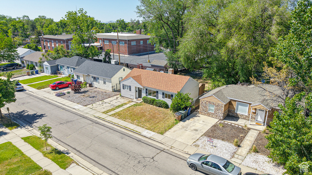 Aerial perspective of suburban area