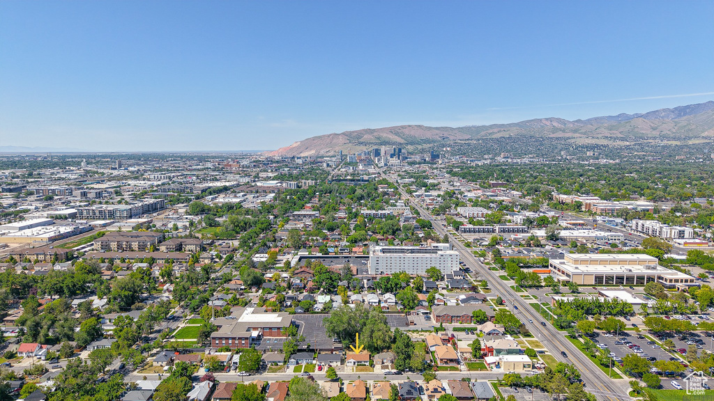 Bird's eye view of a mountain backdrop