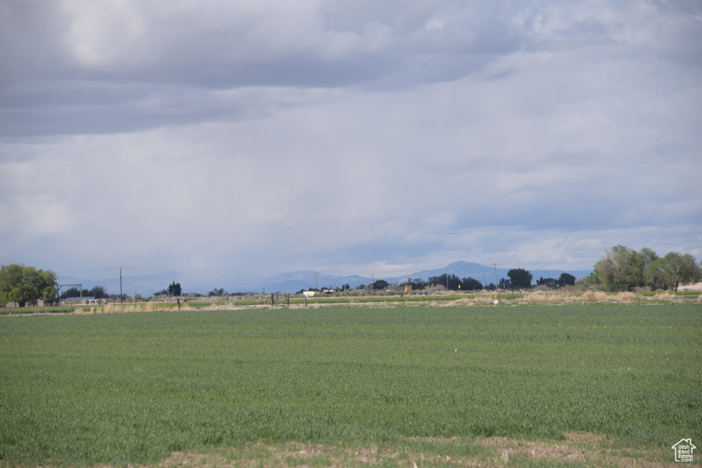 View of yard featuring a view of rural / pastoral area and a mountain view