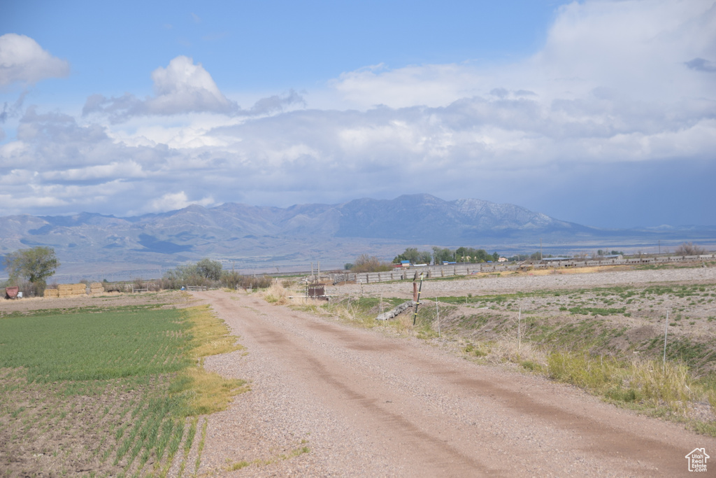 View of mountain background with rural landscape