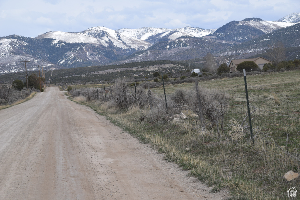 View of mountain background with rural landscape