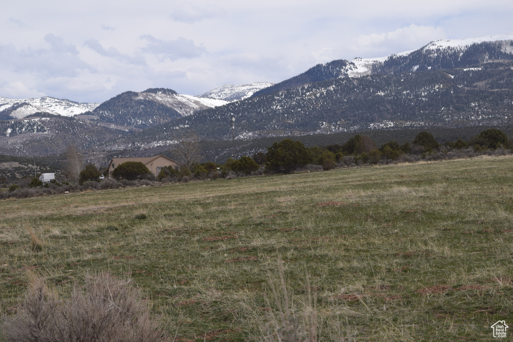 Mountain view with rural landscape