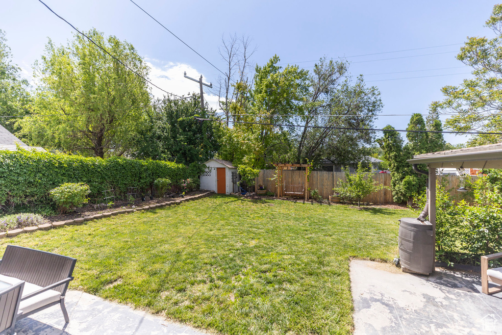 View of yard featuring a patio