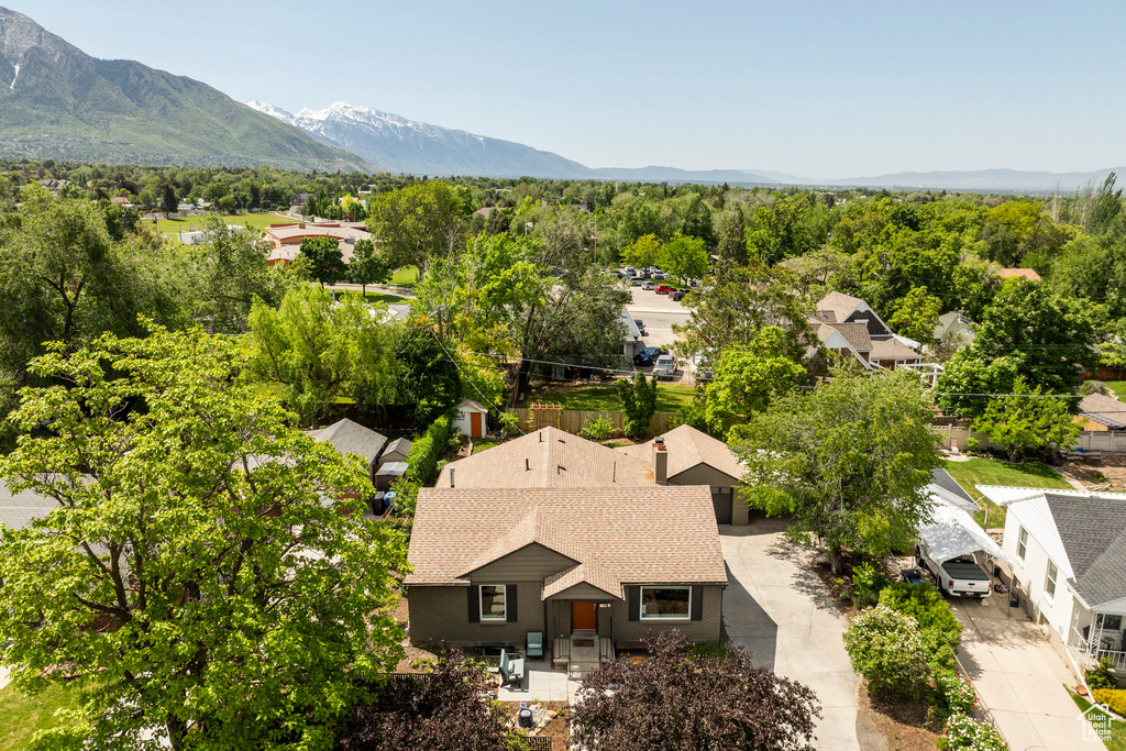 View of subject property featuring a mountain backdrop