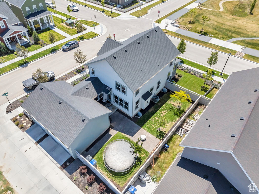 Aerial view of residential area