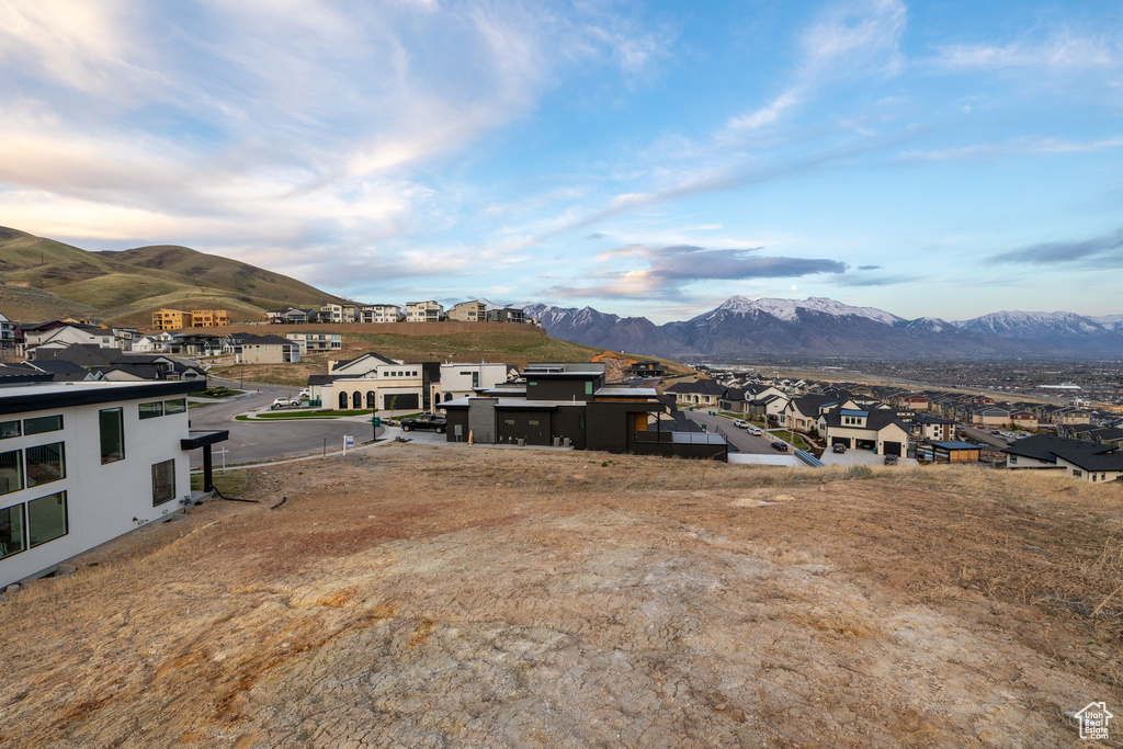 Mountain view with nearby suburban area