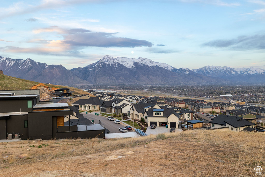 Mountain view featuring nearby suburban area