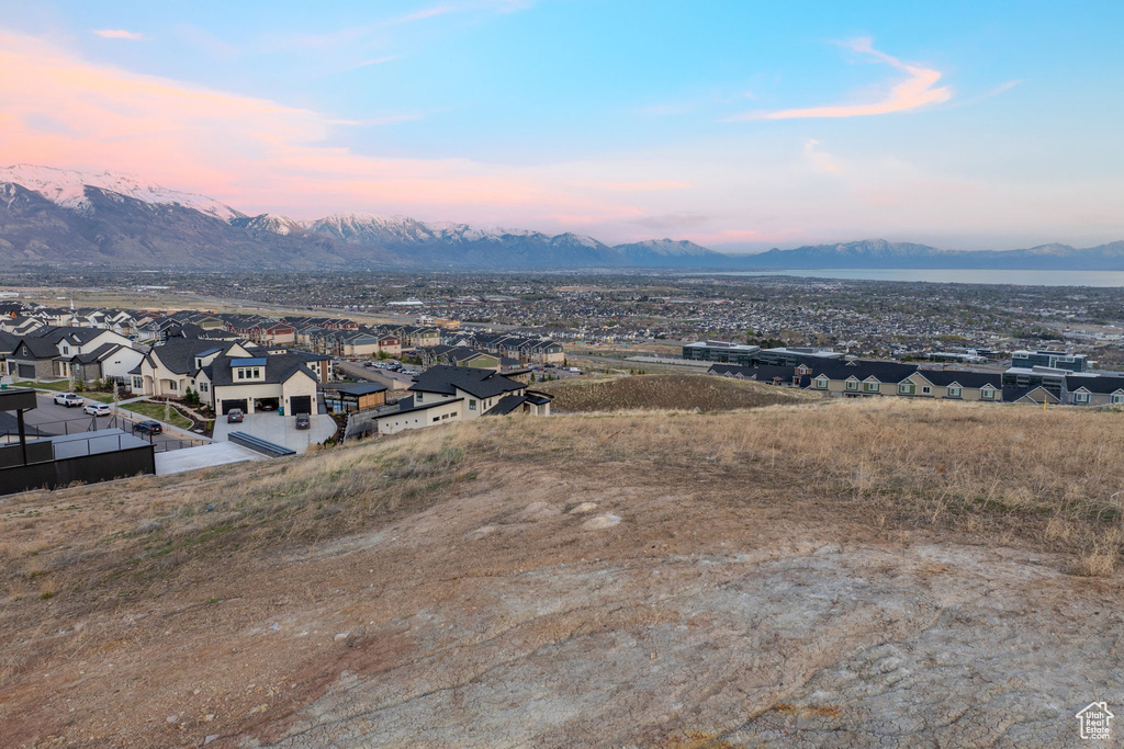 Mountain view featuring nearby suburban area