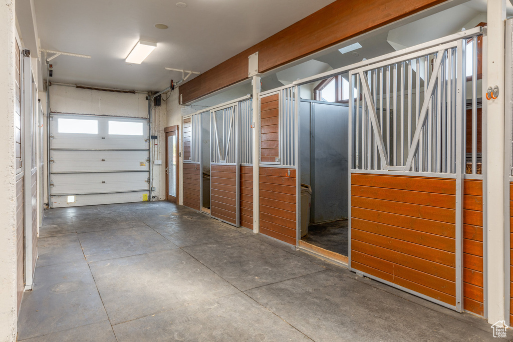 View of horse barn
