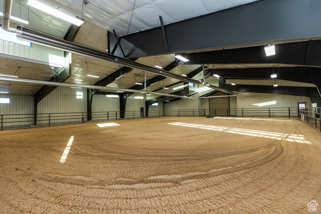View of horse barn