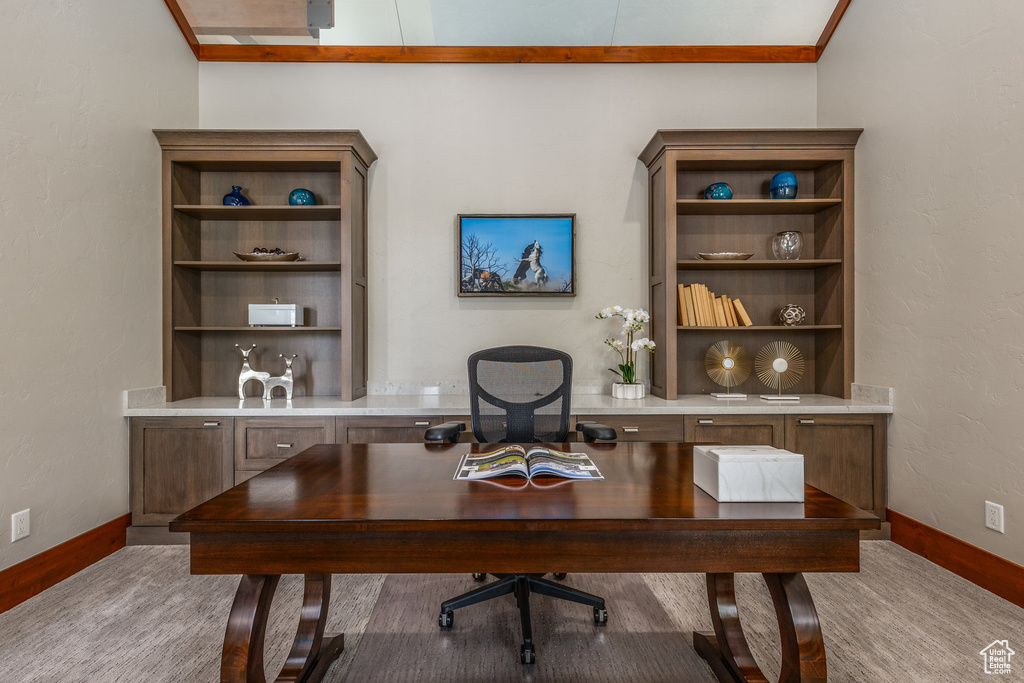 Home office with baseboards