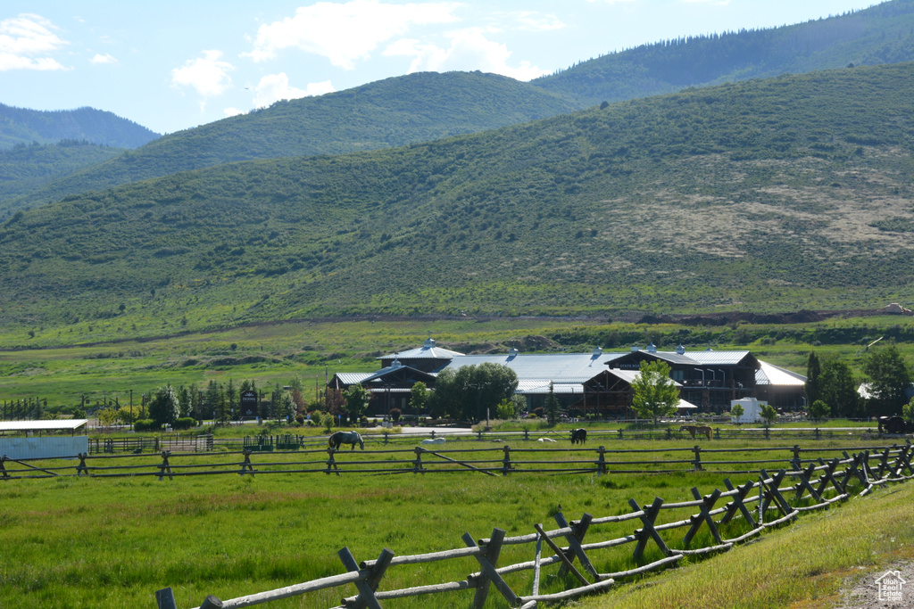 Mountain view featuring rural landscape and agricultural land