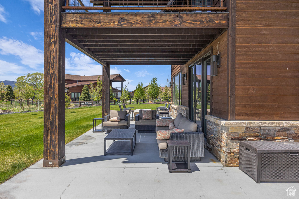 View of patio / terrace with an outdoor living space