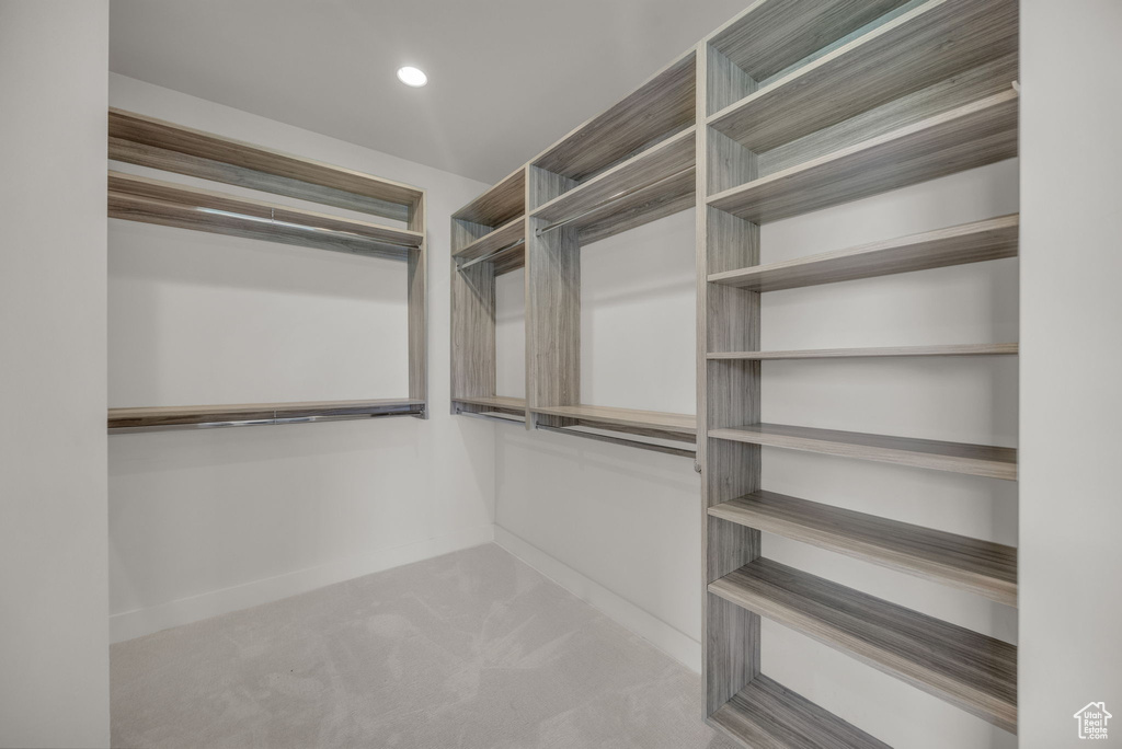 Walk in closet featuring carpet floors