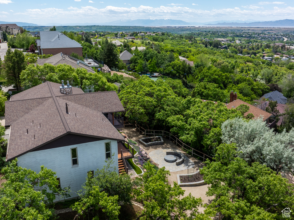 View of subject property featuring mountains