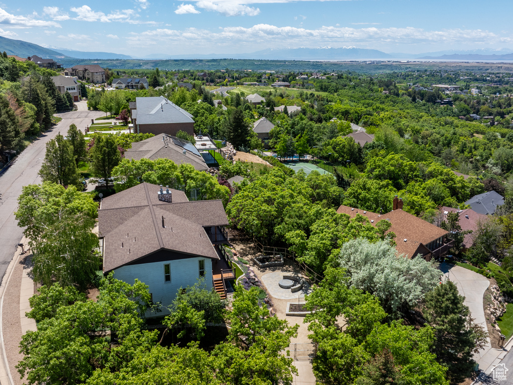 Aerial perspective of suburban area