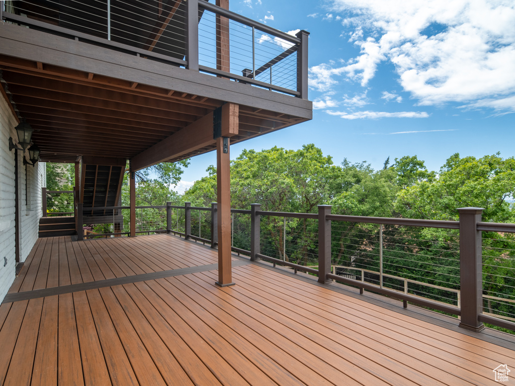 View of wooden deck