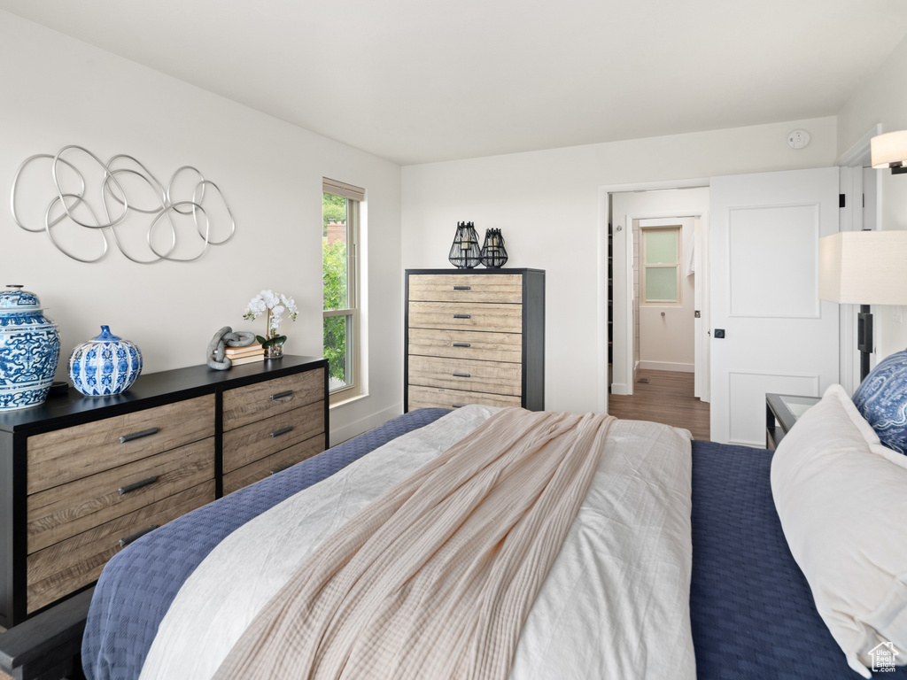 Bedroom featuring wood finished floors