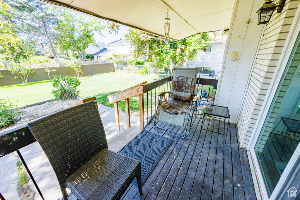View of wooden deck