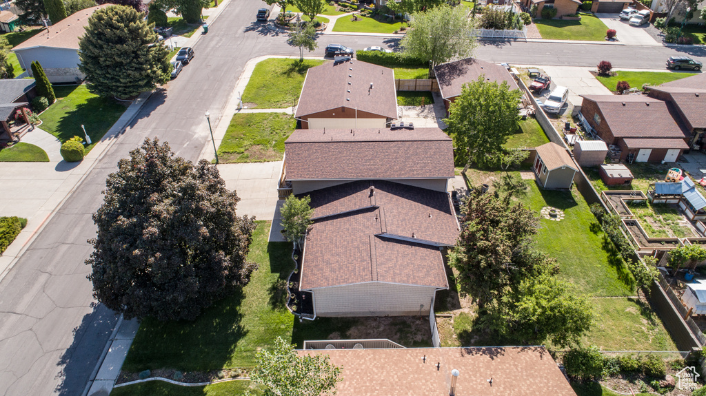 Aerial perspective of suburban area
