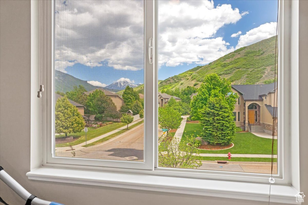 Detailed view of a mountain backdrop