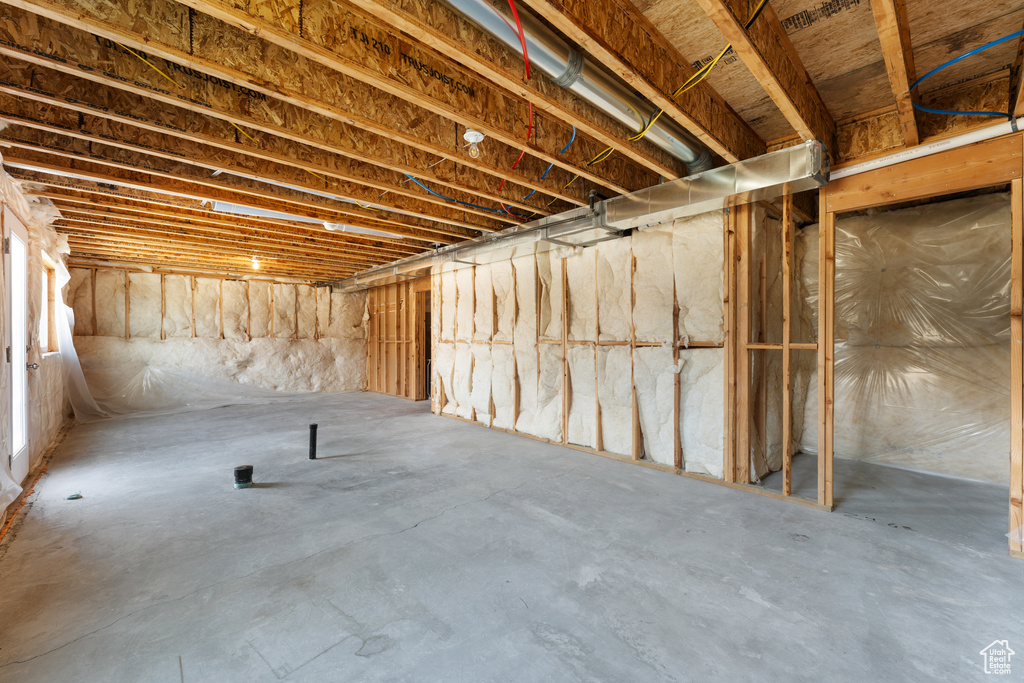 View of unfinished basement