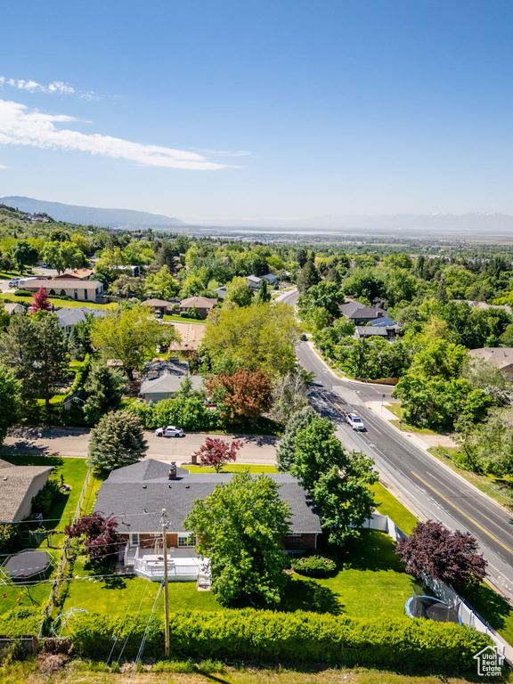 Aerial view of residential area