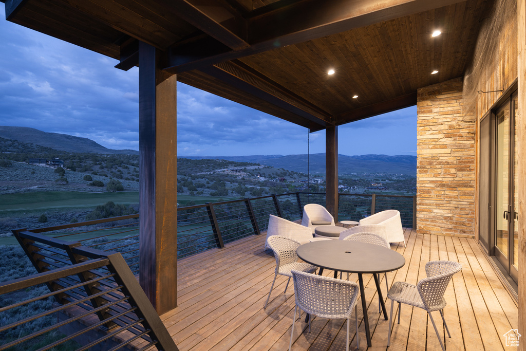 Deck with a mountain view