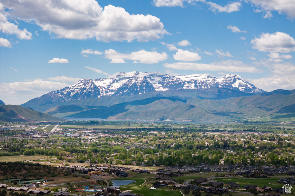 View of mountain background with a local golf course