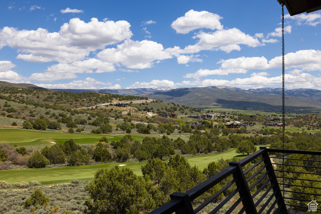 Mountain view with a golf course