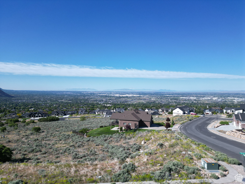 Aerial perspective of suburban area