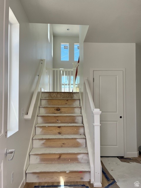 Staircase with baseboards