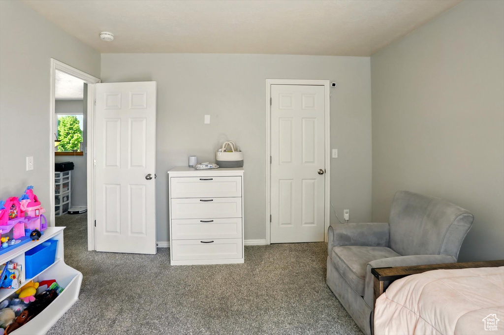 Bedroom featuring carpet floors