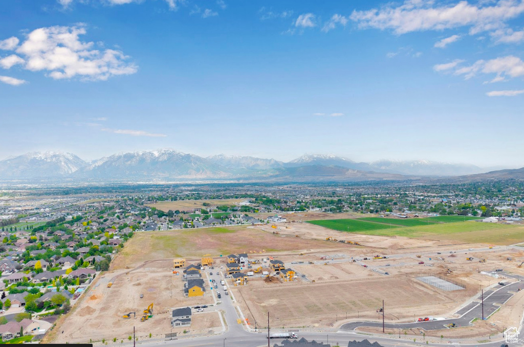 Aerial view of a mountainous background