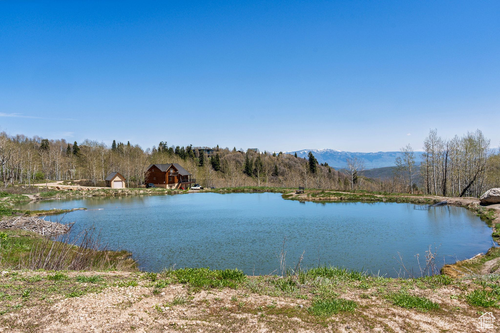 Water view featuring a mountain backdrop