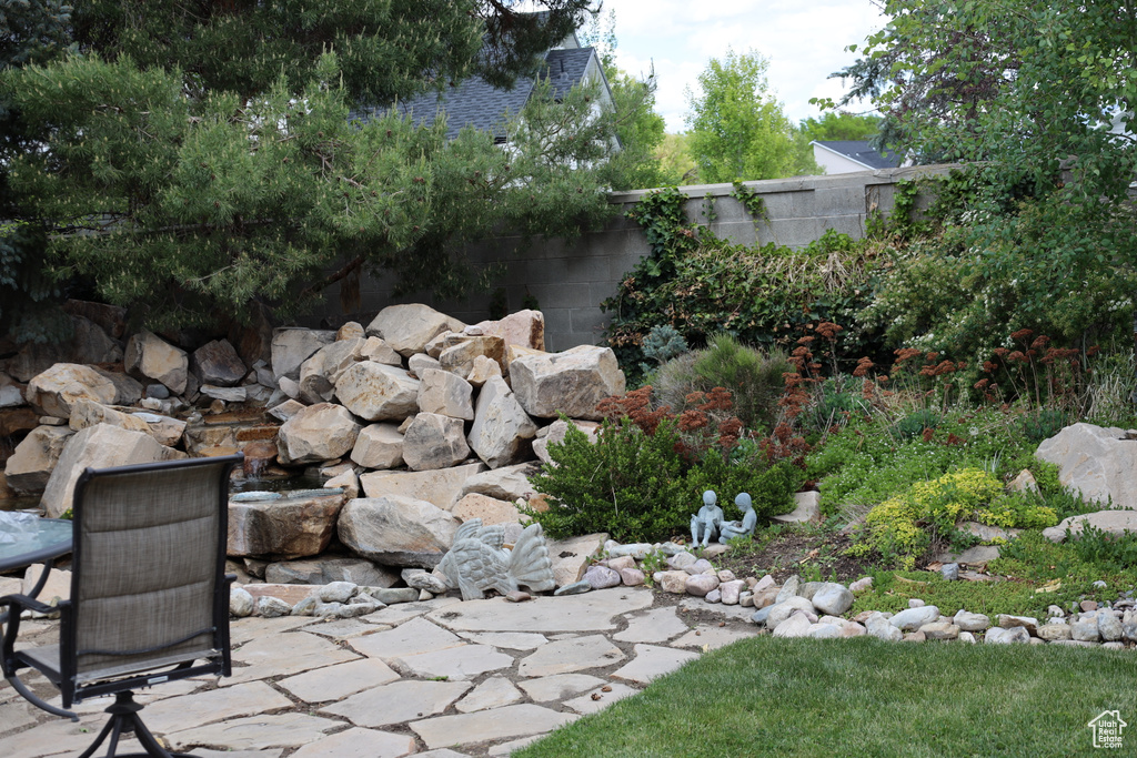 View of yard with a patio