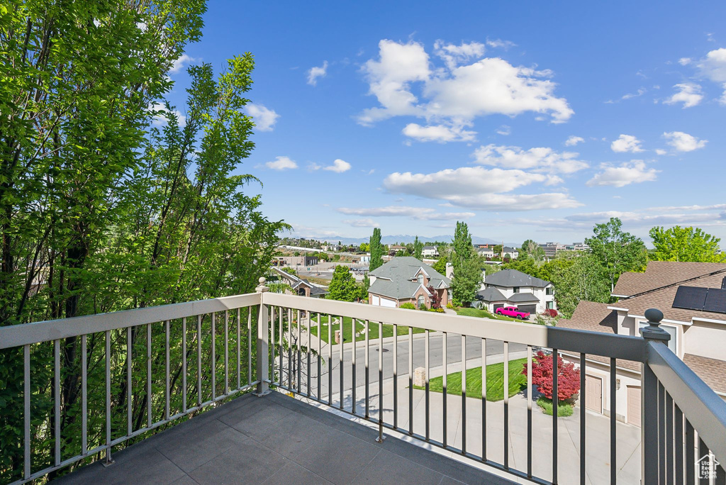 Balcony featuring a residential view