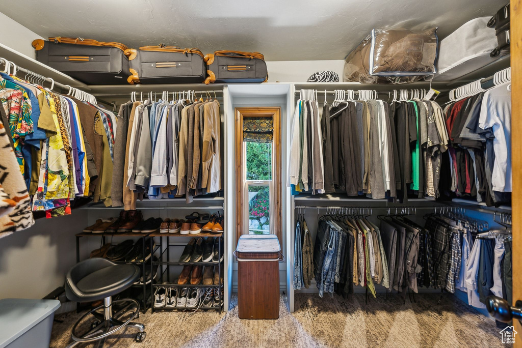 View of walk in closet