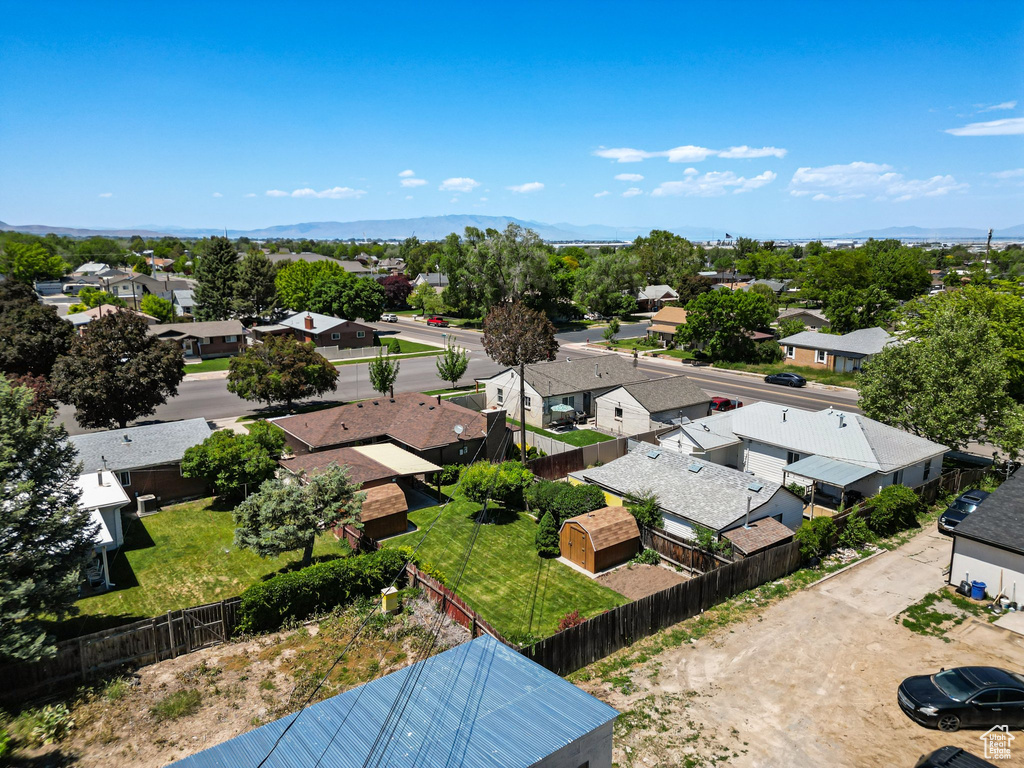 Aerial view of residential area