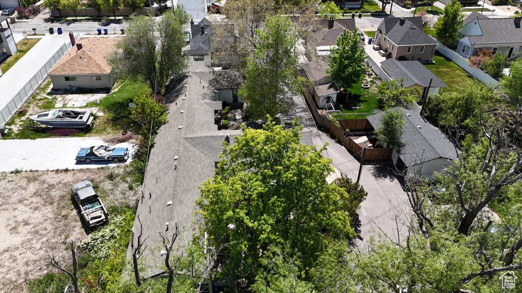 Aerial perspective of suburban area
