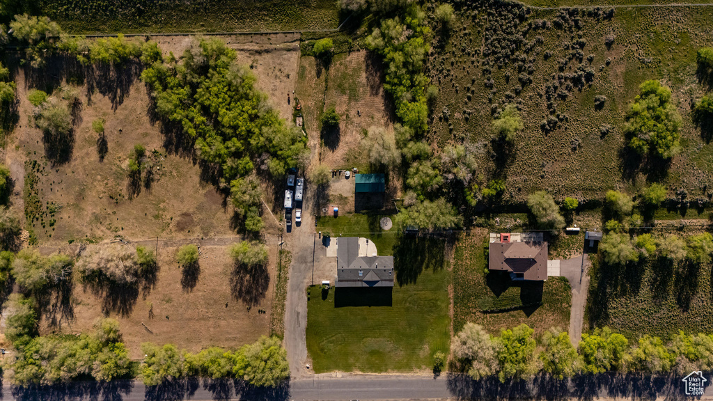 Aerial view of sparsely populated area