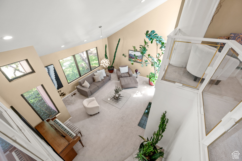 Living room featuring recessed lighting