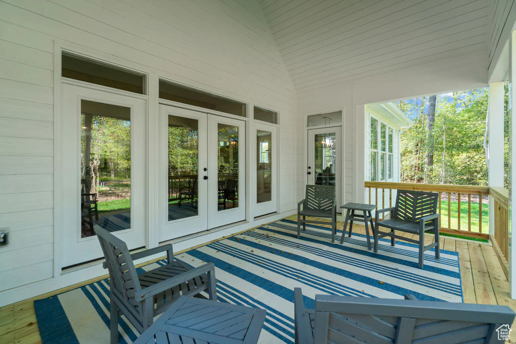 Deck featuring french doors